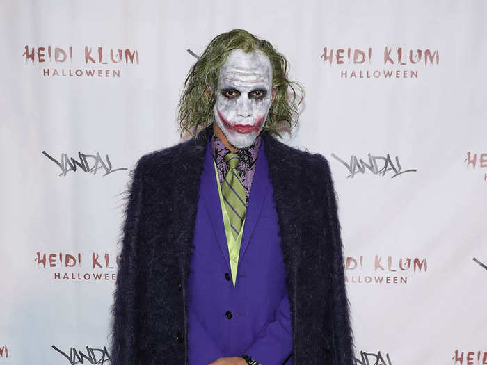 Racing driver Lewis Hamilton created a perfect Joker costume.