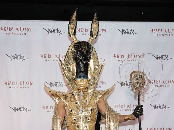 Makeup artist Jay Manuel also created an elaborate Egyptian-themed costume.