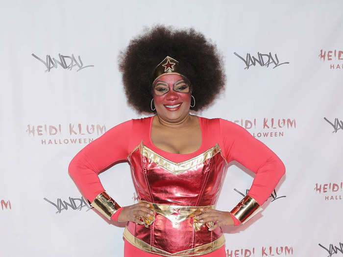 "Orange Is the New Black" star Adrienne C. Moore came in this red superhero outfit.