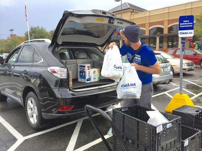 Then he started loading my car with grocery bags.