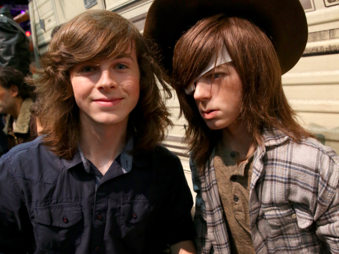 Chandler Riggs grew up on set of "The Walking Dead." He keeps his hair long for the show.