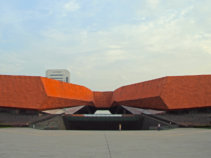 The Wuhan Revolution Museum opened in 2011 to commemorate the 100th anniversary of the rebellion that topped the Qing Dynasty. The V-shaped center cost $50 million to build.