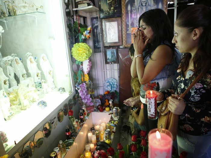 As they honor the life of their loved ones, people create decorative memorials.