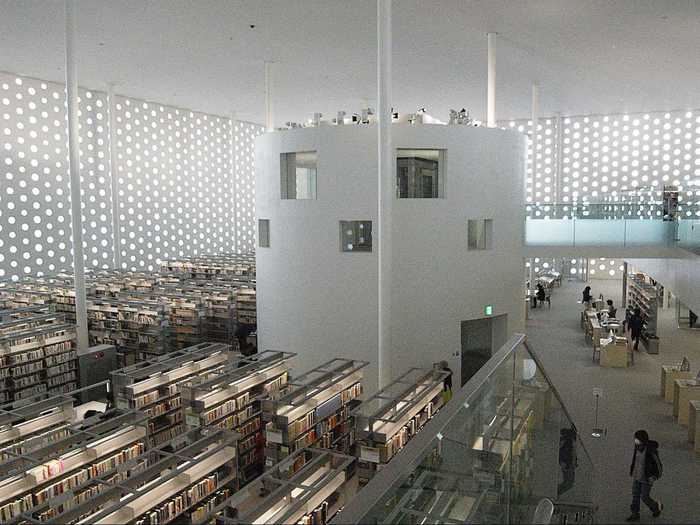 Kanazawa Umimirai Library in Kanazawa City, Japan