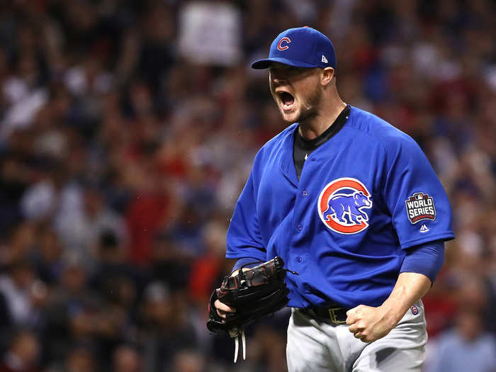 Jon Lester gets out of the seventh inning.