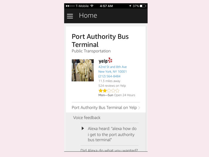 The first category was TRAVEL. After supplying each assistant with my New Jersey address, I asked, “How do I get to the Port Authority Bus Terminal?”