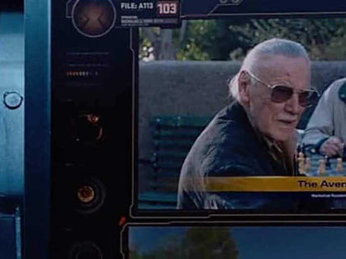 Lee pops up in a newsreel as a chess player being interviewed in the first "Avengers" movie (2012).