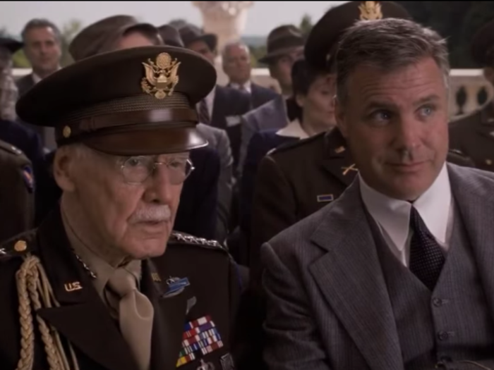 In "Captain America: The First Avenger," Lee plays a WWII general at a press conference for Cap. (2011)