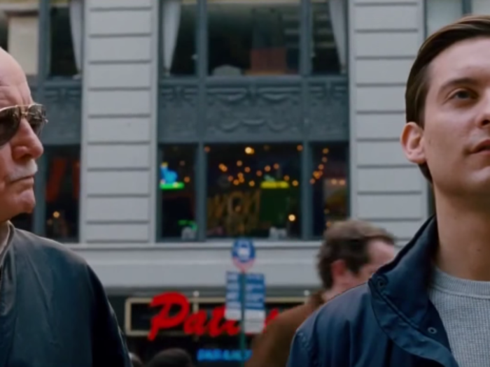 He comes across Peter Parker in Times Square in 2007