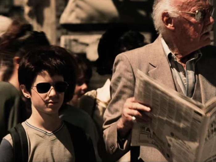 A young Matt Murdock saves a distracted Lee from walking into traffic in "Daredevil" (2003).