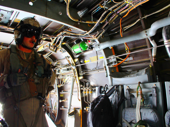 A Marine conducts one more final check before we head out.