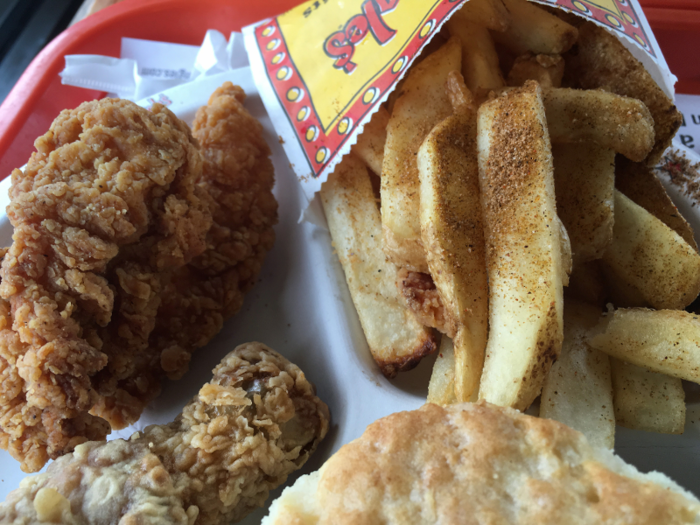 Along with the biscuit, the fries are what stood out in my meal. Bojangles