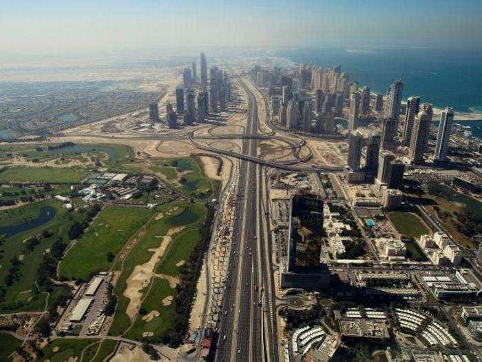 Sheikh Zayed Road helps form E 11, the longest road in the Emirates.