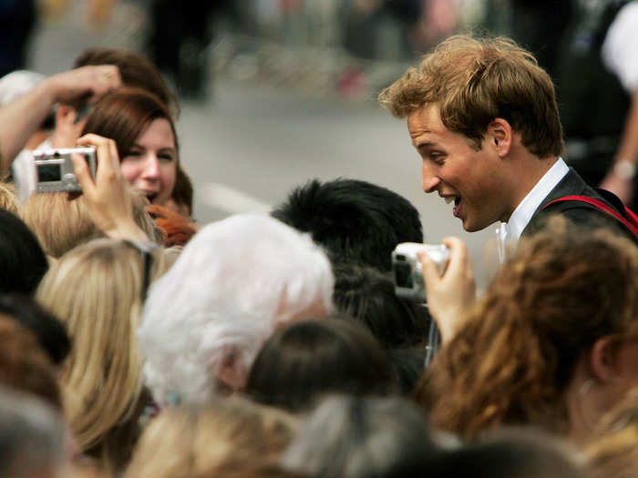 Prince William was swarmed outside of St Salvator