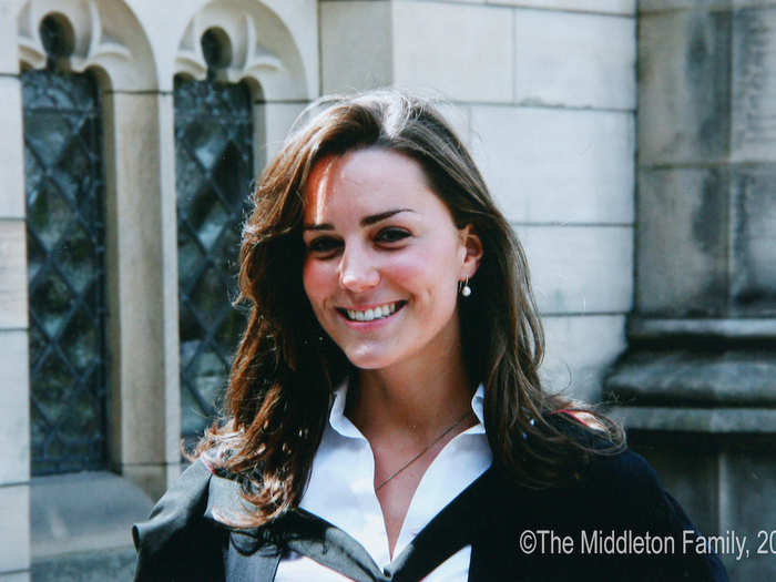 It was here that he met Kate Middleton, a brunette with the same major.