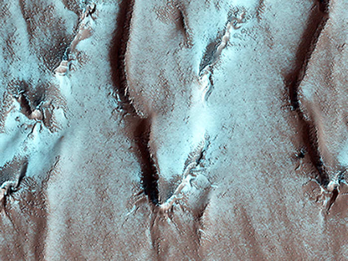 This is the edge of a special layered deposit at Mars