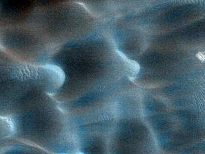 Seasonal dunes on Mars nicknamed "Buzzel."