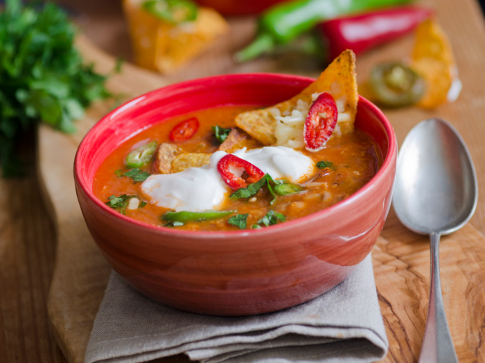 West Virginia: vegetarian tortilla soup