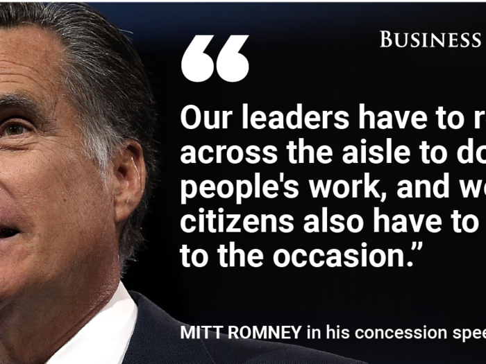 Mitt Romney concedes to Barack Obama, 2012