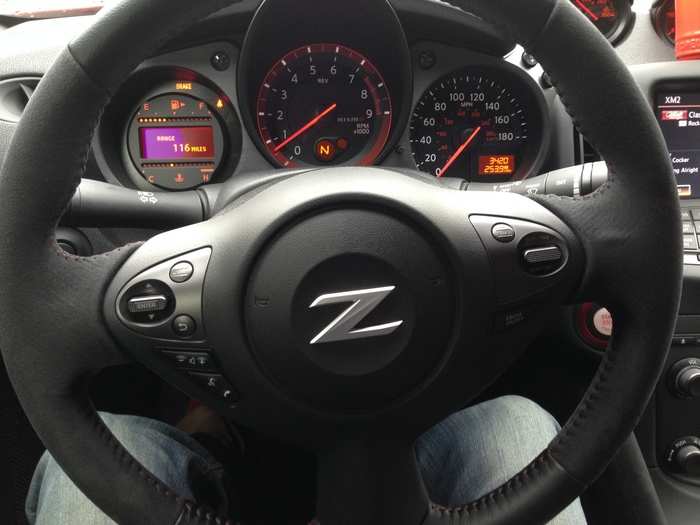 The big Z is on the steering wheel.