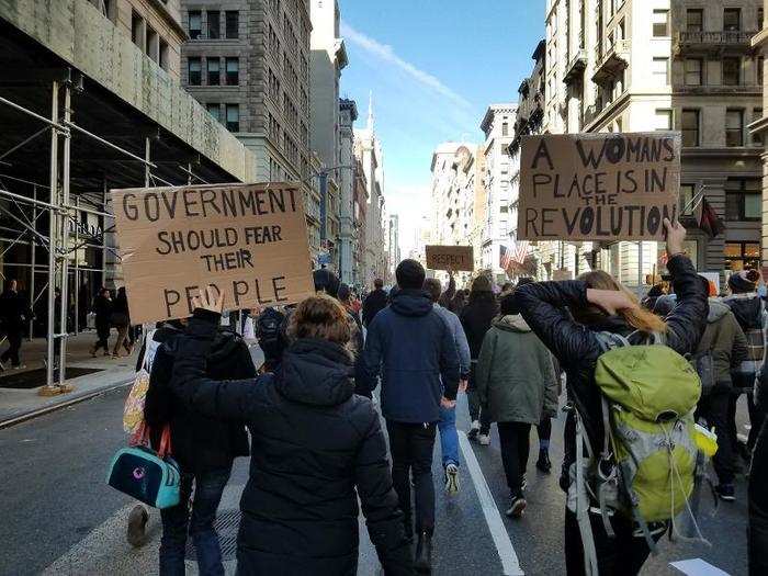 In New York City, several thousand protesters marched from Union Square up to Trump Tower — a two mile journey.