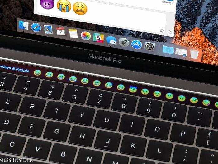 You can access all your emojis right from the Touch Bar in iMessage.