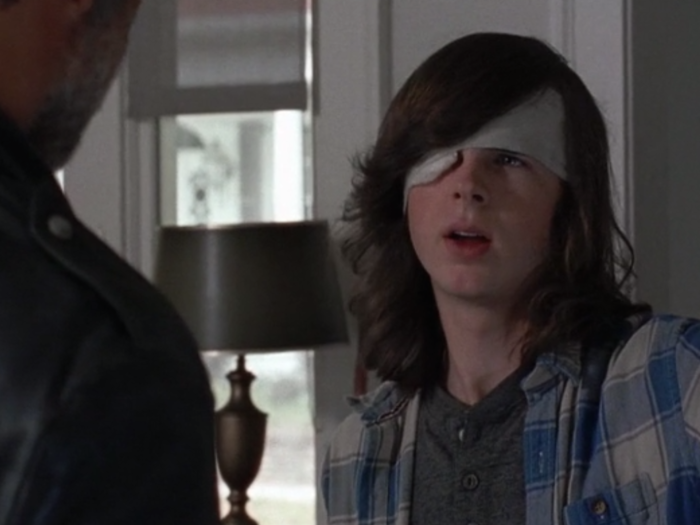 Carl tells Negan that all of his men should go home before they learn "just how dangerous we all are."