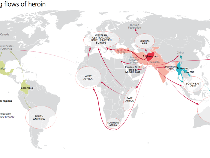 With the spike in opium production, Afghanistan remains a global supply hub, funneling opium and heroin to markets around the world.