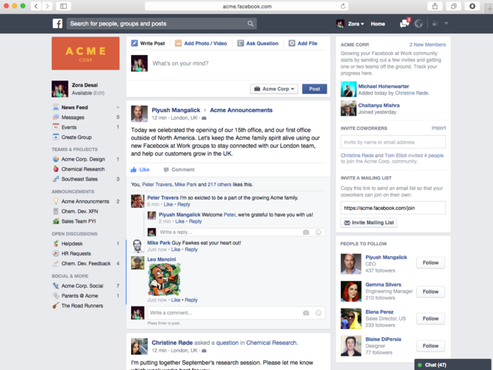 Meanwhile, Facebook also launched its work app, called Workplace. Workplace was inspired by Facebook employees