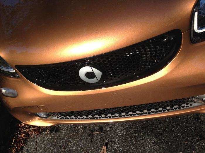 Up close. The paint job on our Fortwo Cabrio was quite nice, a sort of shimmering bronze called "hazel metallic" (I love brown cars).