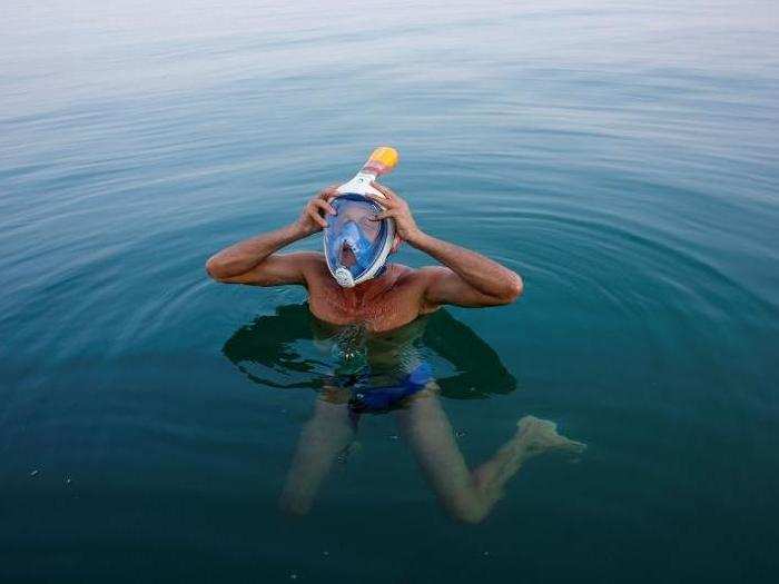 The salty water is so buoyant that swimmers can