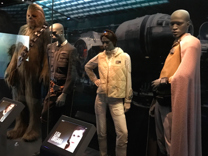 Here are some original Chewbacca, Han Solo, Princess Leia, and Lando Calrissian costumes.