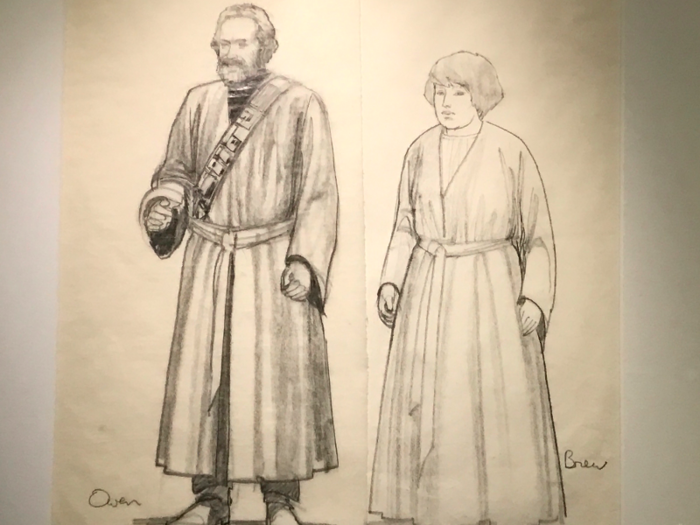 These outfit sketches for Owen and Beru Lars are very close to the final, on-screen outfits.