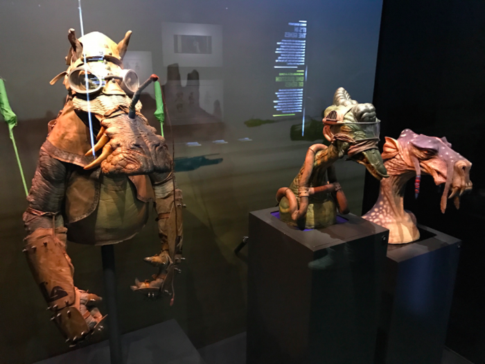 There are no replicas in the exhibition, so you get to see the original props that were used in the movies. Here are some podracers from "The Phantom Menace.