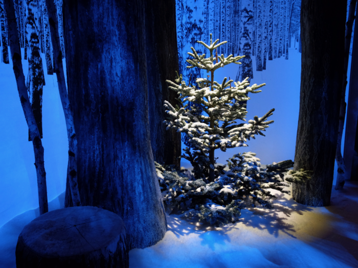 But the closest thing to a traditional Christmas tree is this little one in the corner with some fake snow on. No decorations to be seen anywhere!