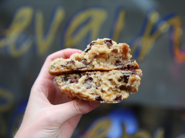 New York City, New York: the chocolate chip walnut cookie at Levain Bakery