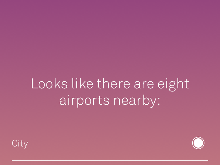 The Raden app will also ask you to choose your nearest airport. This is so that you can check the weather, journey time and how long the queue at security is.