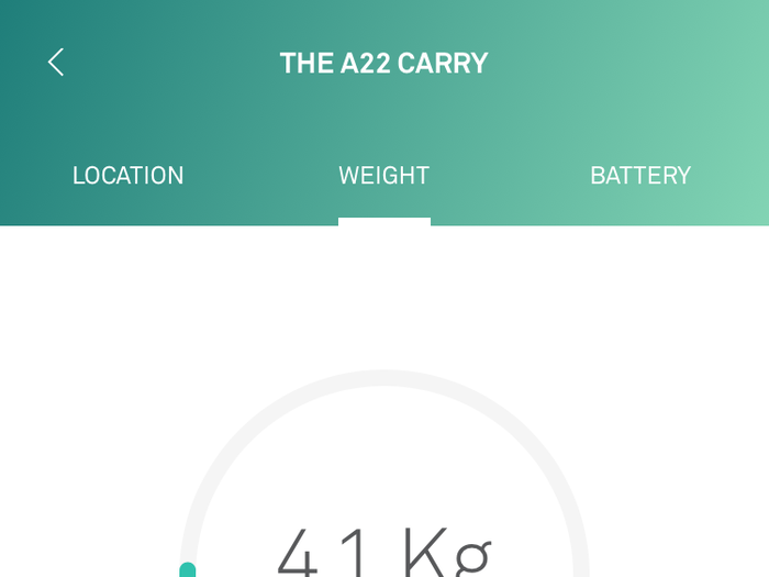 After a few seconds, the app will display your suitcase