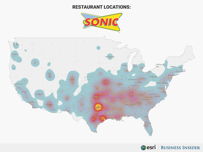 #13 Sonic Drive-In has 3,274 stores in the US.