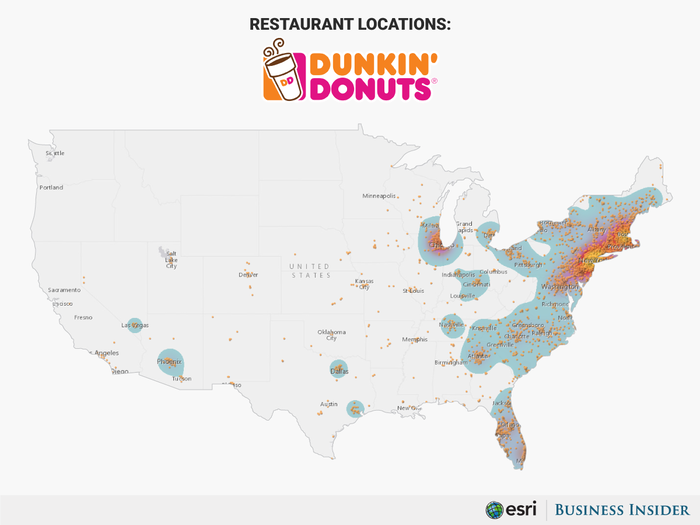 #5 Dunkin’ Donuts has 7,256 stores in the US.