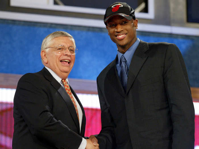 Dwyane Wade was picked No. 5 overall by the Miami Heat.