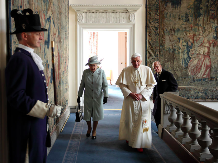 In 2010, Pope Benedict XVI came to visit the Queen at the Edinburgh castle — the first state visit to the UK ever made by a Pope.