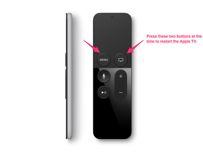 Restarting the Apple TV is easy. Hold down Menu and Home buttons at the same time.