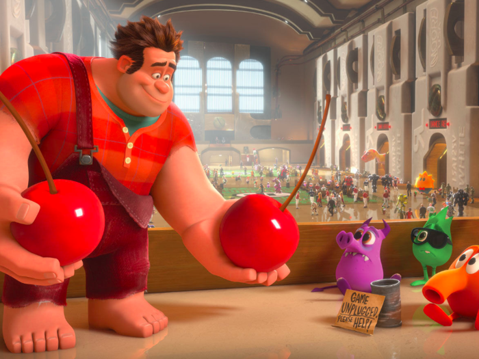 Ralph from "Wreck-It Ralph" bulldozes his way into the credits.