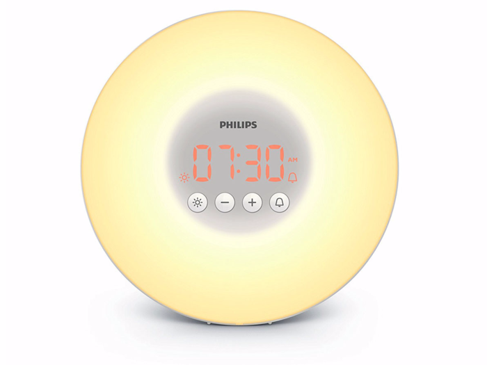 An alarm clock that simulates sunrise during the dark winters.