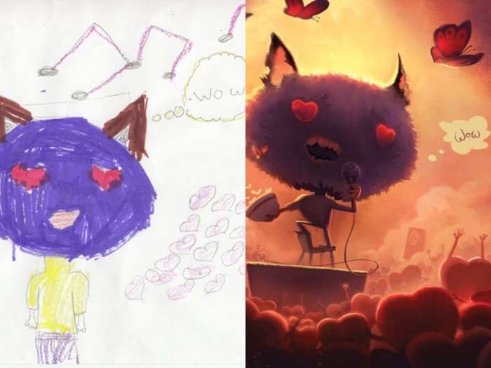 She asked local second grade students to draw monsters.