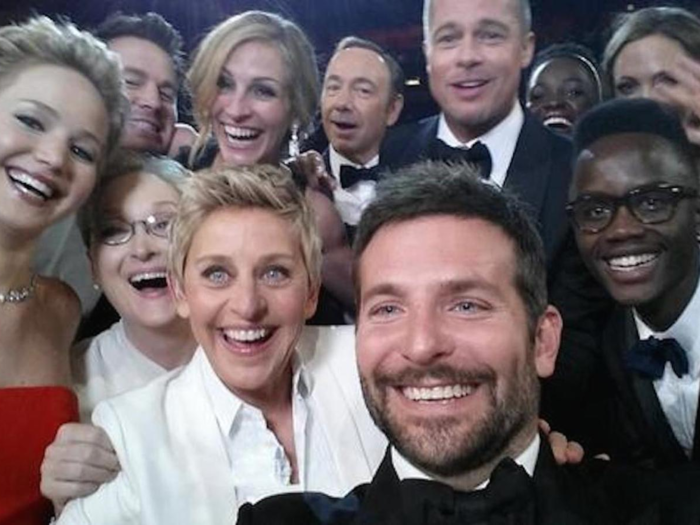 In 2014, as a second-time Oscars host, she took this selfie with a handful of stars in the audience. It became the most-retweeted image of all time.