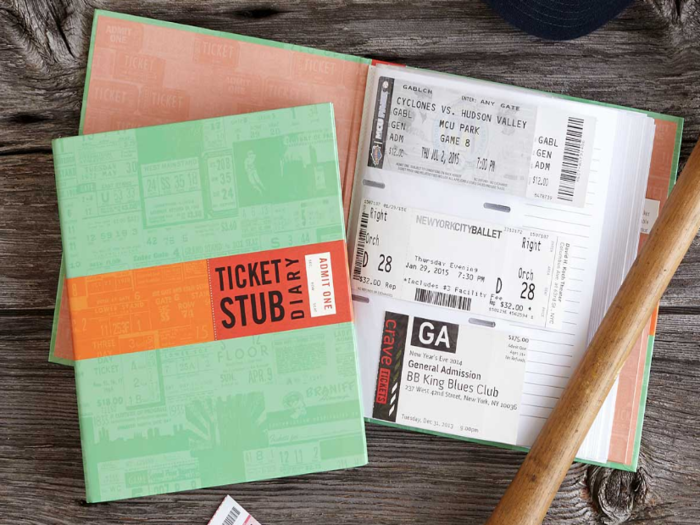 Ticket stub diary - $12