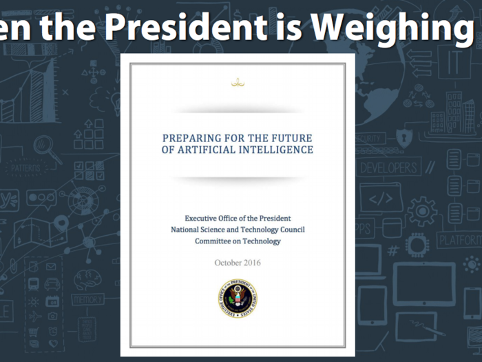 Even the President is weighing in. AI will be applied across a multitude of industries: automotive and transportation (self-driving cars and long-haul transportation), health care, research and - our focus area - marketing and advertising.