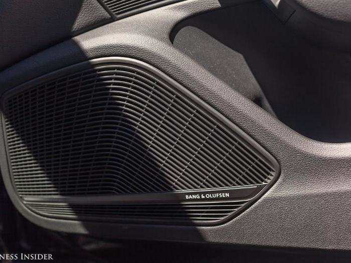 Our test car came equipped with an upgraded 19-speaker, 755 watt Bang & Olufson surround sound system.